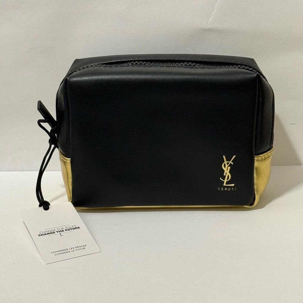 YSL pouch bag black and gold